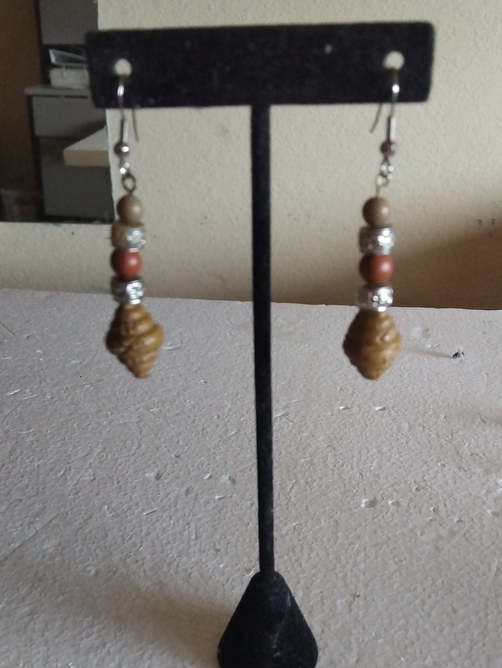 Metal And Wood Earrings